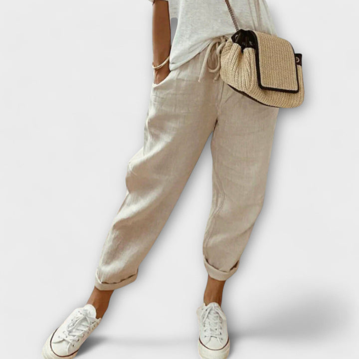 Bibi - Pantalones de lino elegantes y relajados
